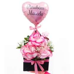 Envelope Rosas e Balão: Presente Personalizado com Amor e Felicidade!