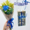 Buquê Azul Raro: 1 Rosa Azul com Ferrero Rocher