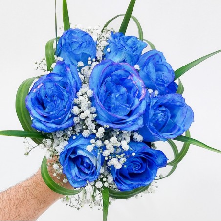 Buquê Azul Sonho: 7 Rosas para um Casamento Único