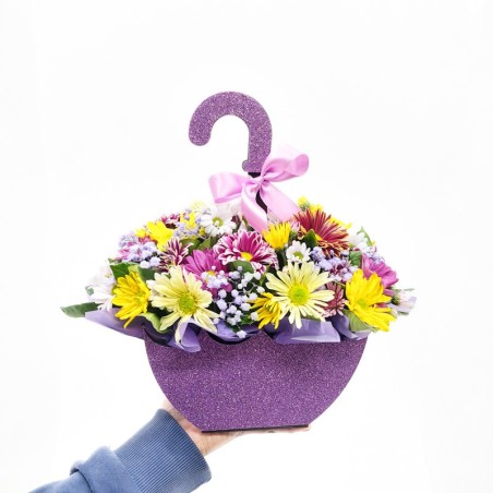 Guarda-chuva Personalizado com Flores Lilás | Presente Original